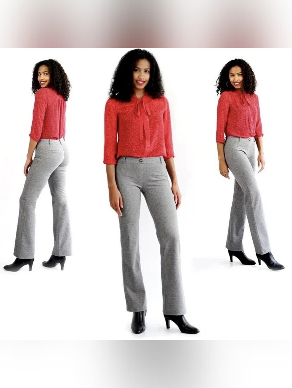 Betabrand Women's Gray/White Herringbone Dress Pant Yoga Pants Size: XXL